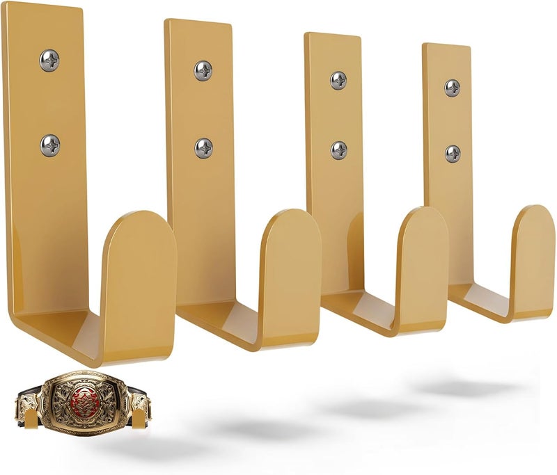 Otoolling 4 Pcs Wrestling Championship Belt Wall Display Holder Belt Horizontal Wall Mount Display Organizer Secure Rack for Wrestling Gifts and Awards - Image 1
